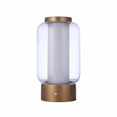 CRAFTMADE Outdoor Rechargeable Dimmable LED Portable Lamp w/ UsB port in satin Brass 86274R-LED